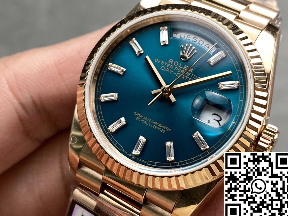 Rolex Dial Day v5 Date Tungsten Rose M128235-0085 Blue QF 943 36mm Steel Flexible Factory Gold 0731
